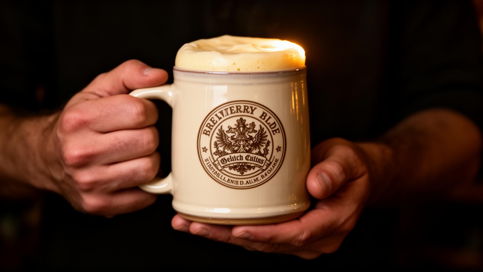 Hands holding an Ironwood Brewing ceramic mug